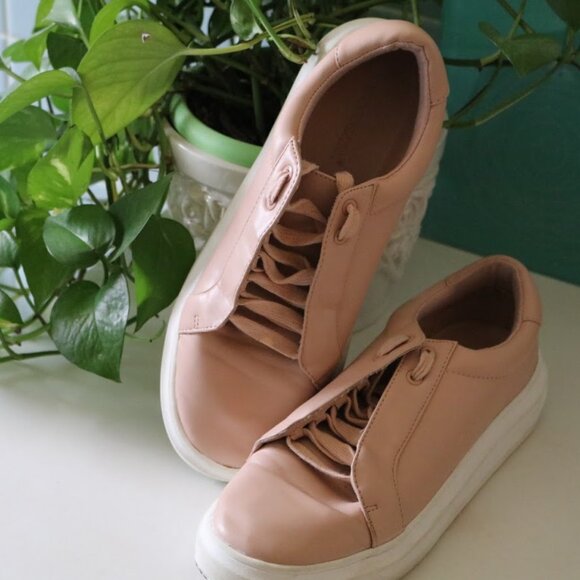 Just Fab JILL Faux Leather Chunky Sneaker - Blush Nude, Size 7.5 - Picture 7 of 16
